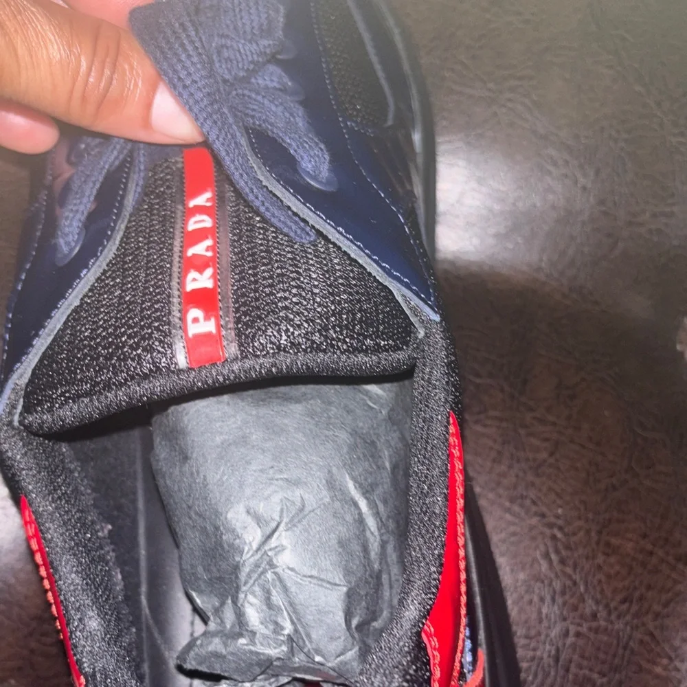 Prada Men's Black and Red Sneakers Size 47 (14 us) - Picture 9 of 10